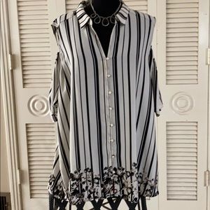 Black and white blouse